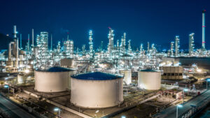 Illuminated oil refinery, a common source of myelodysplastic syndrome from benzene exposure
